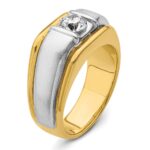 IBGoodman 14k Two-tone 3/4 carat Lab Grown Diamond VS/SI+ G+ Complete Polished and Satin Men's Ring - Image 6