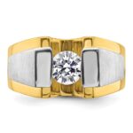 IBGoodman 14k Two-Tone 1 carat Lab Grown Diamond VS/SI+ G+ Complete Polished and Satin Men's Ring - Image 4