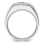 IBGoodman 14k White Gold with Black Rhodium 1 carat Lab Grown Diamond VS/SI+ G+ Complete Satin Men's Ring - Image 2