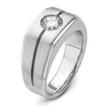 IBGoodman 14k White Gold with Black Rhodium Satin Men's Ring Mounting - Image 6