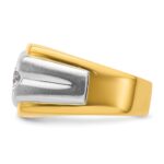 IBGoodman 14k Two-tone 1 carat Lab Grown Diamond VS/SI+ G+ Complete Polished and Satin Men's Ring - Image 3
