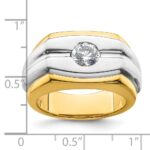 IBGoodman 14k Two-tone 1 carat Lab Grown Diamond VS/SI+ G+ Complete Polished and Satin Men's Ring - Image 7