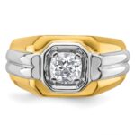IBGoodman 14k Two-tone 1 carat Lab Grown Diamond VS/SI+ G+ Complete Polished Men's Ring - Image 4