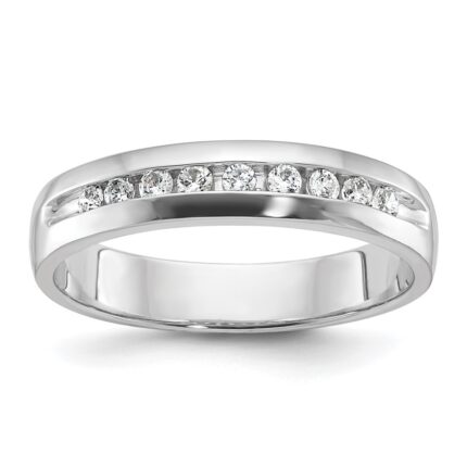 IBGoodman 14k White Gold 1/4 carat Lab Grown Diamond VS/SI+ G+ Nine Stone Complete Polished Men's Ring