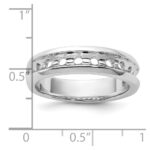 IBGoodman 14k White Gold Polished Nine Stone Men's Ring Mounting - Image 3