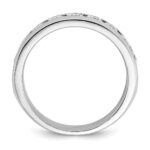 IBGoodman 14k White Gold Men's Polished 9-Stone 1 Carat AA Quality Diamond Ring - Image 2