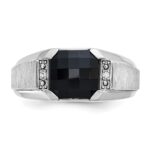 IBGoodman 14k White Gold Men's Polished and Satin Gemstone Ring Mounting - Image 6