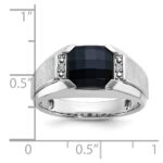 IBGoodman 14k White Gold Men's Polished and Satin Gemstone Ring Mounting - Image 3