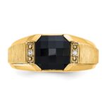 IBGoodman 10k Men's Polished and Satin Onyx and .02 Carat A Quality Diamond Ring - Image 4