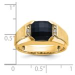 IBGoodman 10k Men's Polished and Satin Onyx and .02 Carat A Quality Diamond Ring - Image 7