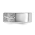 14k White Gold IBGoodman Men's Satin Sapphire/Diamond Ring Mounting - Image 5