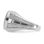 14k White Gold IBGoodman Men's Polished and Satin Onyx Complete Ring - Image 5