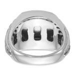 14k White Gold IBGoodman Men's Polished and Satin Onyx Complete Ring - Image 7