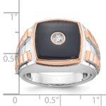 14k Two-tone White/Rose Gold IBGoodman Men's Onyx Diamond Ring Mounting - Image 3