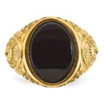 10k IBGoodman Men's Onyx and Diamond Complete Ring - Image 6