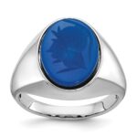 14k White Gold IBGoodman Men's Gemstone Ring Mounting