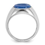 14k White Gold IBGoodman Men's Blue Agate Complete Ring - Image 2