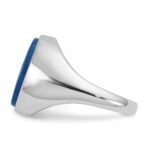 14k White Gold IBGoodman Men's Blue Agate Complete Ring - Image 5