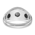 14k White Gold IBGoodman Men's Sapphire Doublet Stone Complete Ring - Image 5