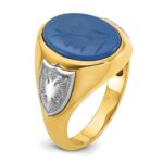 10k Two-tone IBGoodman Men's Blue Agate Complete Ring - Image 6