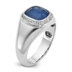 14k White Gold IBGoodman Men's Gemstone and Diamond Ring Mounting - Image 8