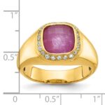 14k IBGoodman Men's Ruby Doublet Stone and 1/5 carat Diamond Complete Ring - Image 3