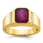 14k IBGoodman Men's Gemstone and Diamond Ring Mounting