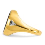 10k IBGoodman Men's Oval Onyx and Diamond Complete Ring - Image 5