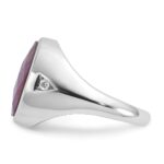 14k White Gold IBGoodman Men's Oval Gemstone and Diamond Ring Mounting - Image 3