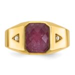 14k IBGoodman Men's Ruby Doublet Stone and 1/20 carat Diamond Complete Ring - Image 6