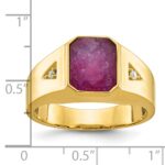14k IBGoodman Men's Ruby Doublet Stone and 1/20 carat Diamond Complete Ring - Image 3
