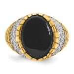 14k IBGoodman Men's Onyx and 7/8 carat Diamond Nugget Complete Ring - Image 6