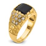IBGoodman 14k 1/4 carat Lab Grown Diamond VS/SI+ G+ and Onyx Complete Nugget Men's Ring - Image 7