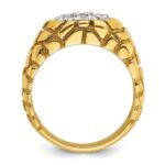 IBGoodman 14k Two-Tone 1 carat Lab Grown Diamond VS/SI+ G+ Complete Men's Textured Cluster Nugget Ring - Image 2
