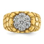 14k IBGoodman Men's Two-tone Men's 1 carat Diamond Nugget Cluster Complete Ring - Image 6