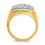 IBGoodman 14k with White Rhodium Polished Satin and Grooved Men's Cluster Ring Mounting - Image 2
