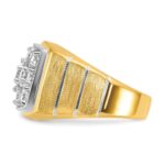IBGoodman 14k with White Rhodium Polished Satin and Grooved Men's Cluster Ring Mounting - Image 3