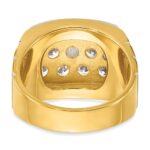 IBGoodman 14k with White Rhodium 1 7/8 carat Lab Grown Diamond VS/SI+ G+ Polished Satin and Grooved Men's Cluster Ring - Image 5