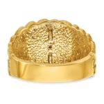 IBGoodman 10k Two-tone Men's Polished and Nugget Textured Diamond Blue Lodge Master Masonic Ring - Image 5