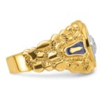 IBGoodman 10k Two-tone Men's Polished and Nugget Textured Blue Lodge Master Masonic Ring Mounting - Image 7