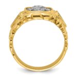 IBGoodman 14k Two-tone Men's Polished and Nugget Textured Diamond Blue Lodge Master Masonic Ring - Image 2