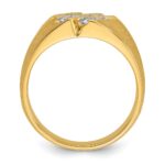10k IBGoodman Men's Polished Satin and Grooved Ring Mounting - Image 2