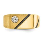 14k with Black Rhodium IBGoodman Men's Polished and Satin 1/4 carat Diamond Complete Ring - Image 6