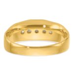 IBGoodman 14k with White Rhodium Men's Polished and Satin 5-Stone 1/4 Carat AA Quality Diamond Ring - Image 7