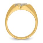 14k IBGoodman Men's Polished Satin and Grooved Ring Mounting - Image 2