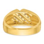 14k IBGoodman Men's Polished Satin and Grooved Ring Mounting - Image 7