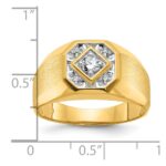 10k IBGoodman Men's Polished and Satin Diamond Complete Ring - Image 2