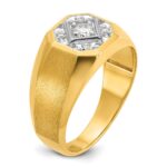14k IBGoodman Men's Polished and Satin 1/6 carat Diamond Complete Ring - Image 6