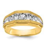 14k IBGoodman Men's Polished and Satin 5-Stone Ring Mounting