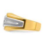 14k Two-tone IBGoodman Men's Polished and Satin 1/3 carat Diamond Complete Ring - Image 5